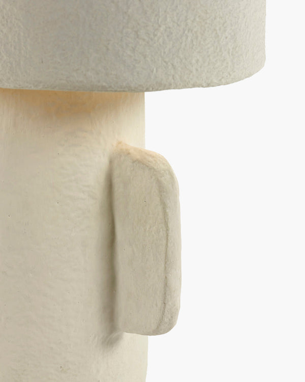 Table lamp, medium, white paper mache, Earth